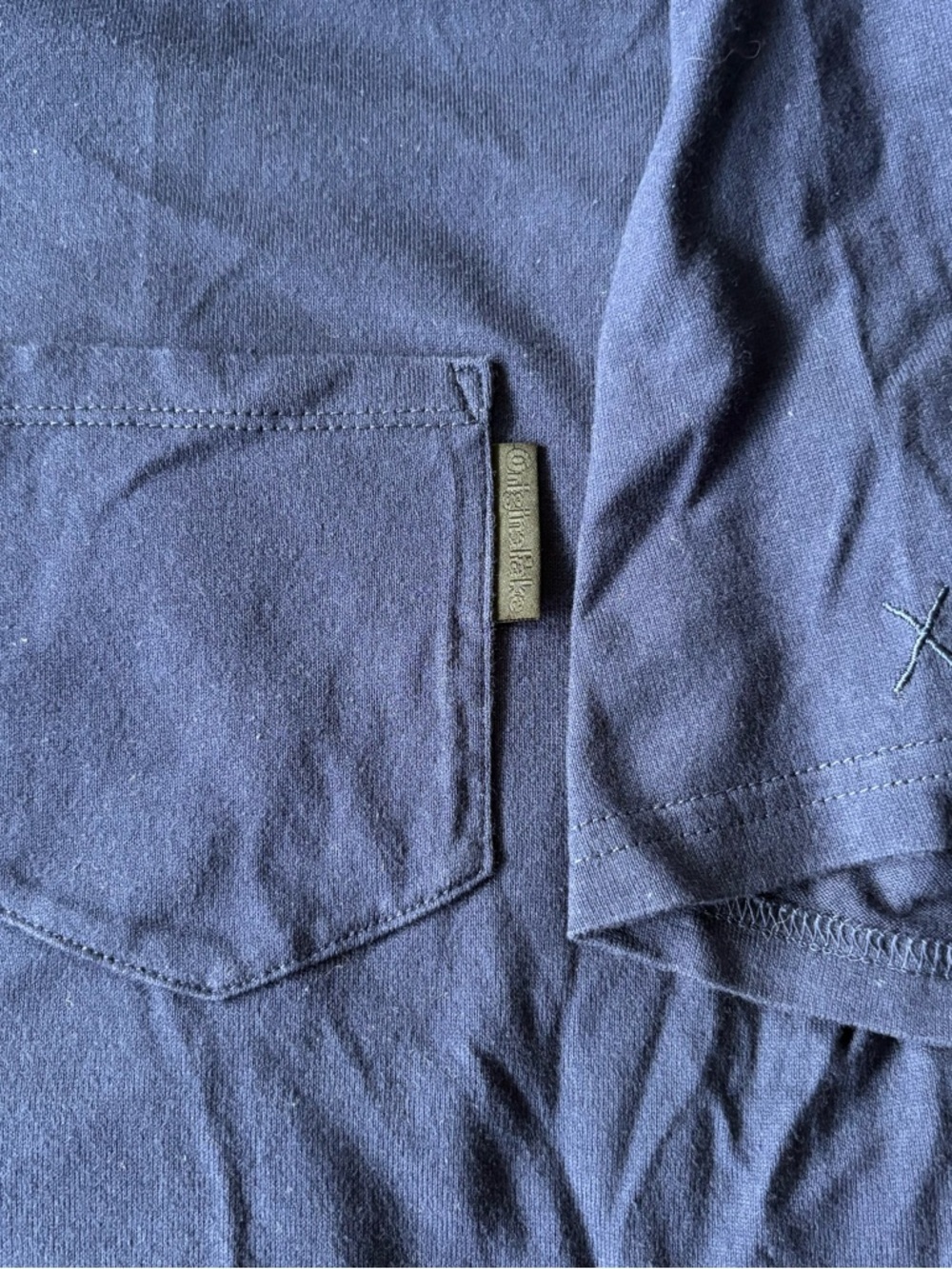 ORIGINAL FAKE sz 3 US sz M Navy Blue Pocket Tee Tshirt Medicom Toy KAWS Bendy - Picture 5 of 7